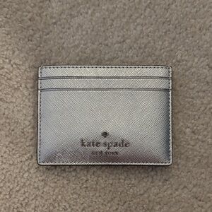 kate spade metallic silver card case